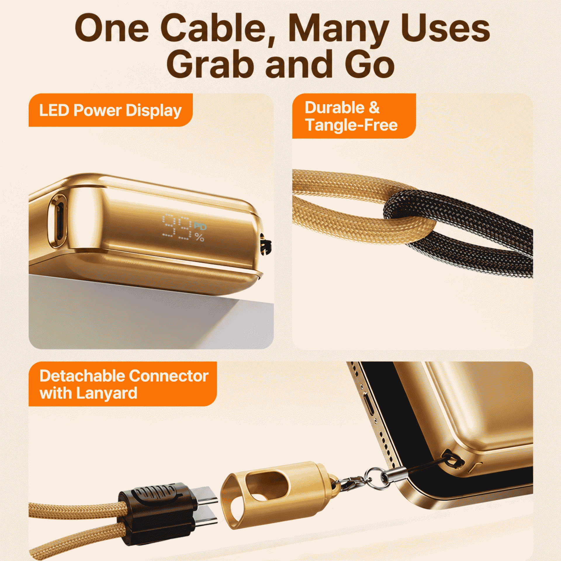 remax3C certified lanyard data cable, compact and lightweight, charging treasure, fast charging mobile power bank, suitable for air travel