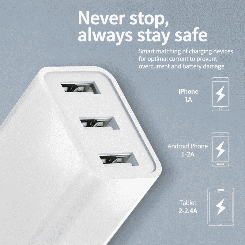 5V2A charger, 3C certified multi-port dual-port USB fast charging phone charging head, multi-socket power adapter