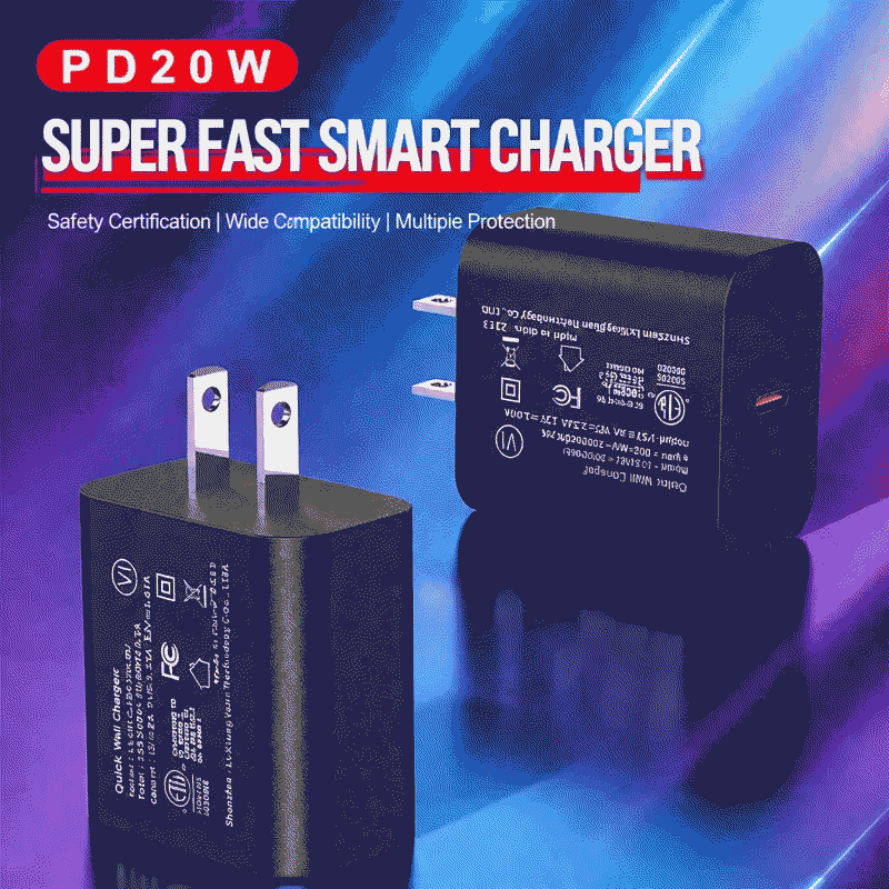 PD20W mobile phone charger, ETL/FCC/3C certified charger, 20W fast charging head