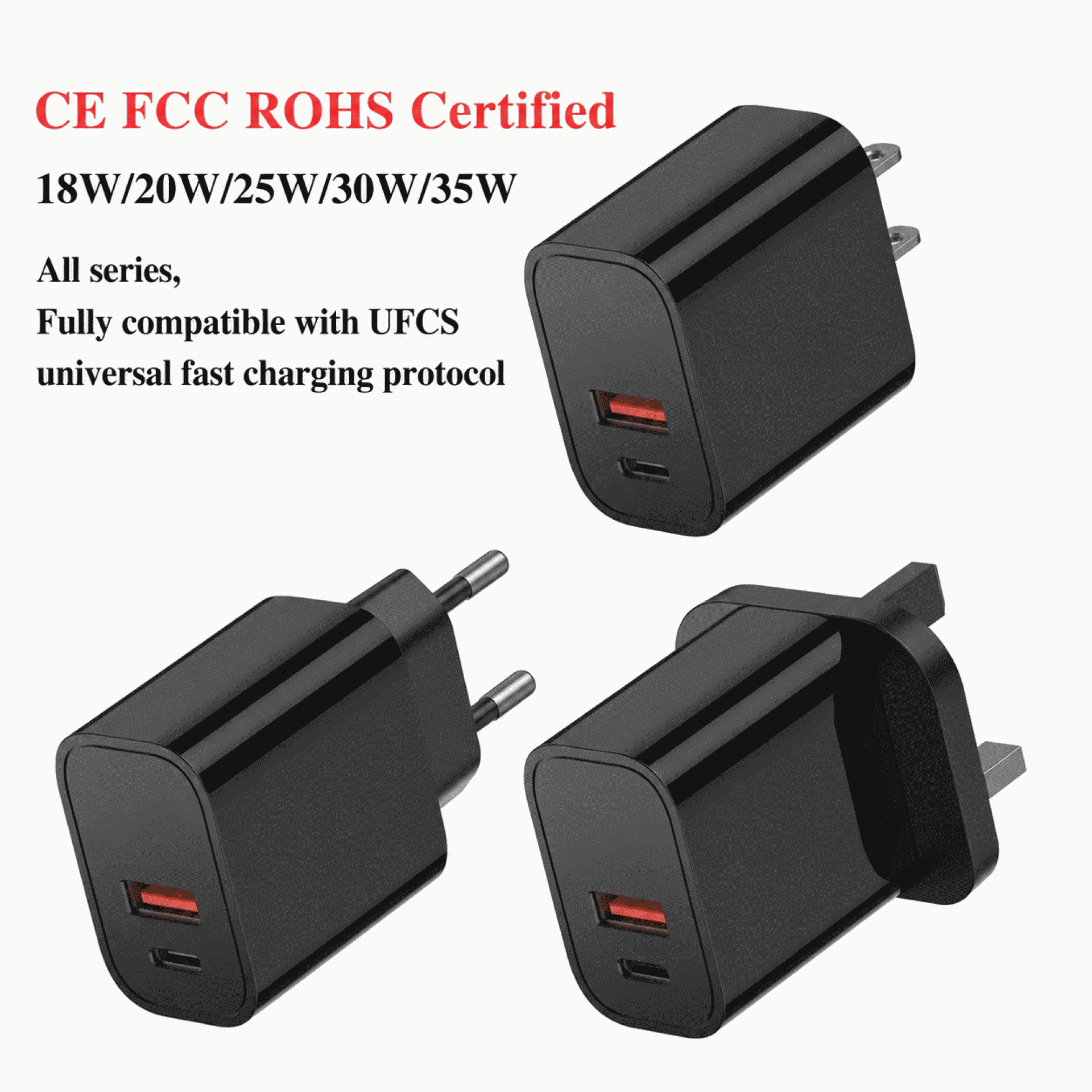 Mobile phone charging head, charger head, gallium nitride charger, suitable for Android and iPhone fast charging