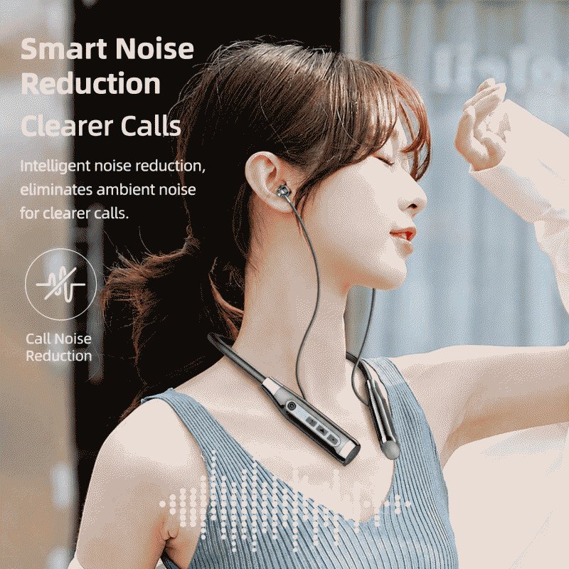 Neck-mounted new Bluetooth earphones with large battery capacity, suitable for sports, neck-mounted running style, wireless, with ultra-long battery life