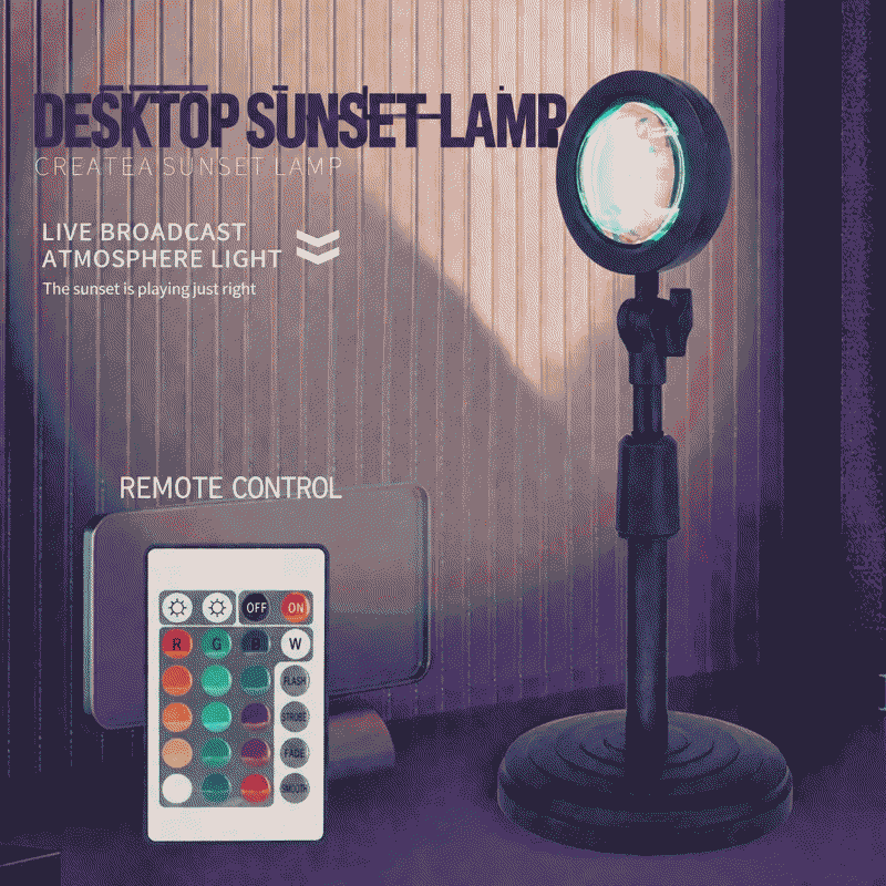 Sunset lamp lens, sunset lamp, internet celebrity living room floor-standing projection lamp, live broadcast atmosphere lamp, live broadcast fill light lamp