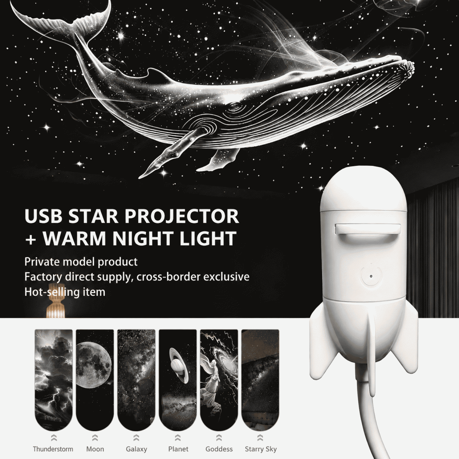 Astronaut starry sky ceiling projection night light dynamic atmosphere lamp bedroom bedside creative decorative accessory