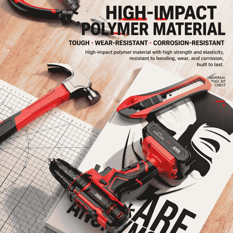 Electric drill toolbox tool set, multi-functional household hardware maintenance tool combination, electrician and carpenter maintenance set