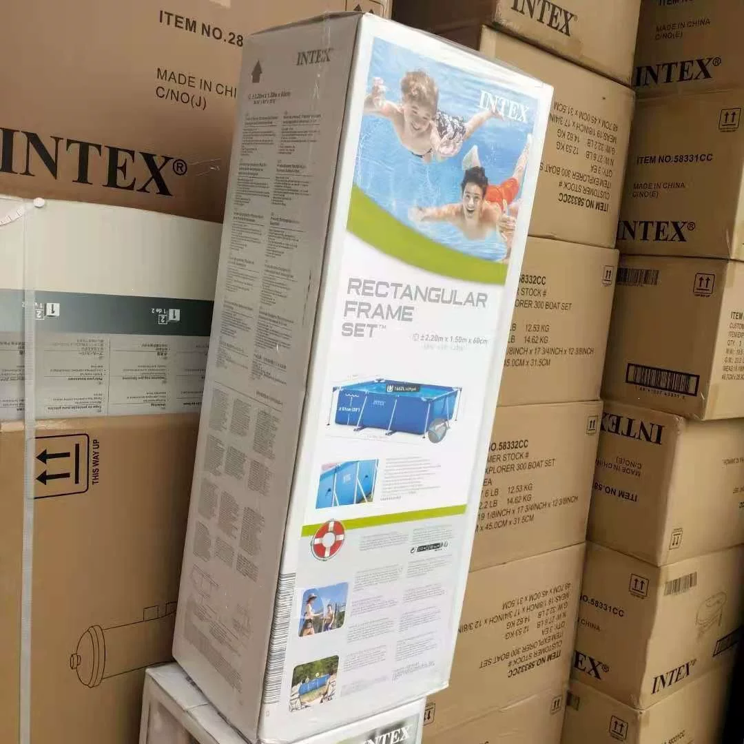 INTEX长方形管架水池圆形充气水池户外家庭花园水池