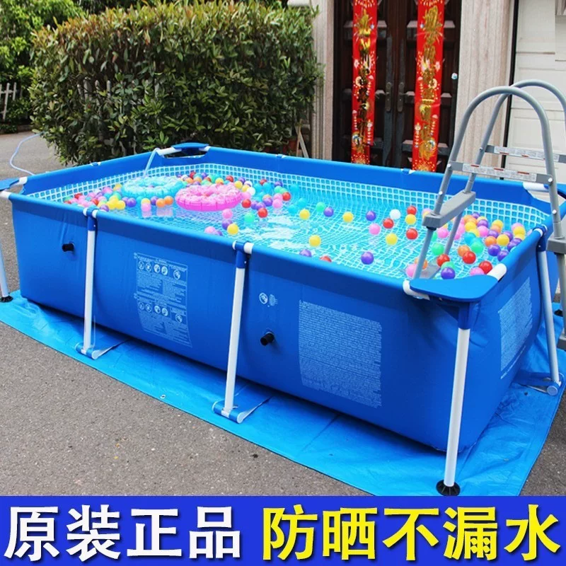 INTEX长方形管架水池圆形充气水池户外家庭花园水池