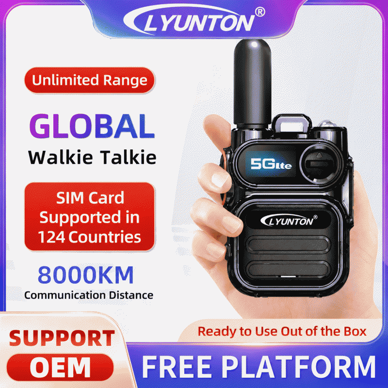 Global intercom 5000km public network mini 4G card-inserting handheld radio