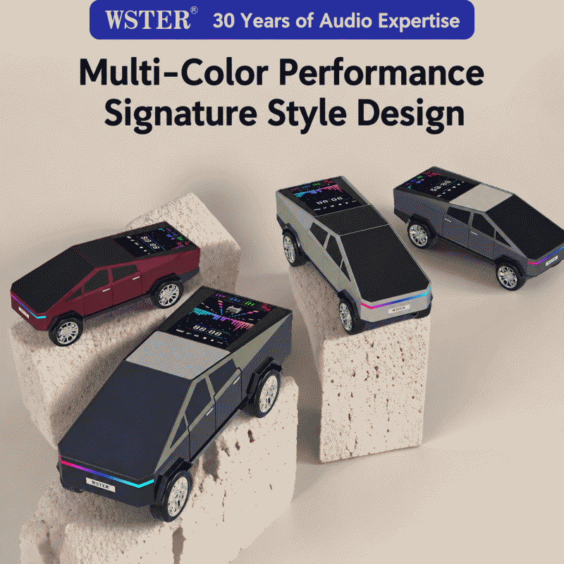 Cybertru car model decoration, audio, color screen, subwoofer, loud volume, popular stereo sound box
