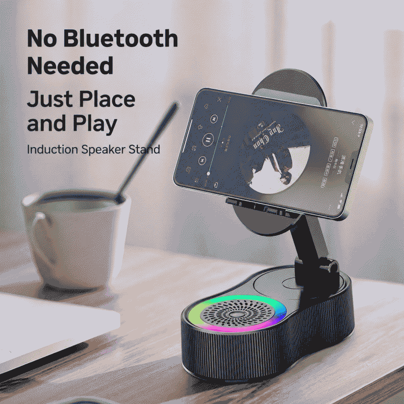 2025 new induction phone holder, power bank, wireless Bluetooth speaker, desktop live broadcast audio