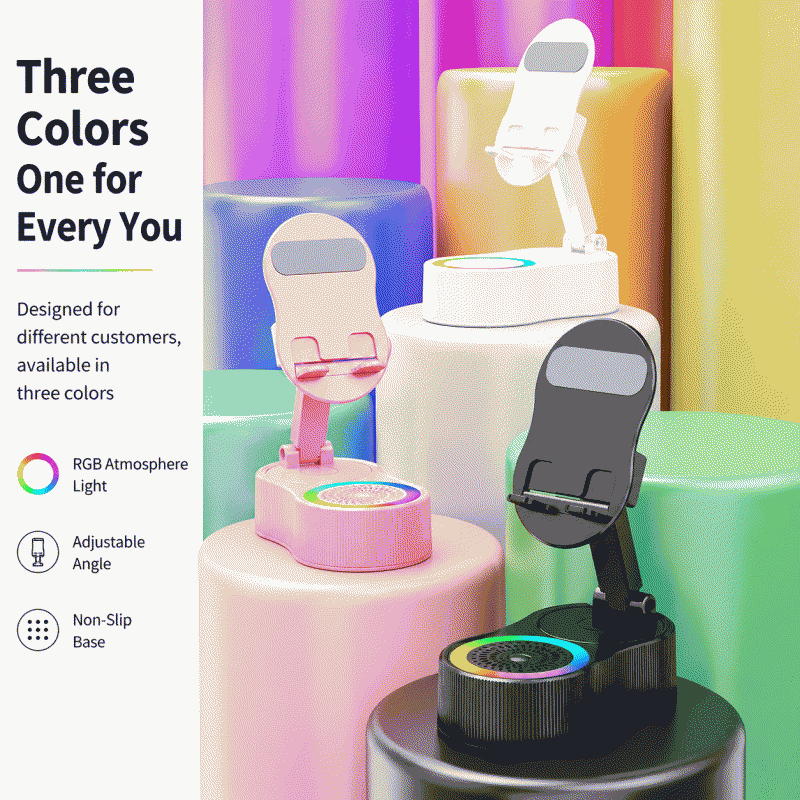 2025 new induction phone holder, power bank, wireless Bluetooth speaker, desktop live broadcast audio