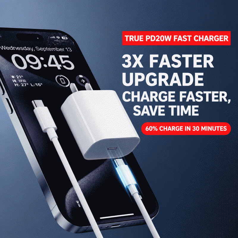 Applicable to iPhone 14 charging head, dual Type-C data cable, PD 20W/30W fast charging set, Apple 15 charger