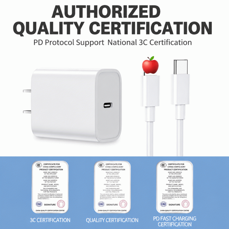 The genuine pd20w/30w Apple charger pd fast charging cable is suitable for 15/17 mobile phone fast charging, 3c charging head data cable
