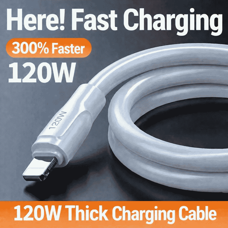 The 120w Shenlong data cable fast charging is suitable for Apple 13promax thickened iPhone 12/11 XS /xr8/7