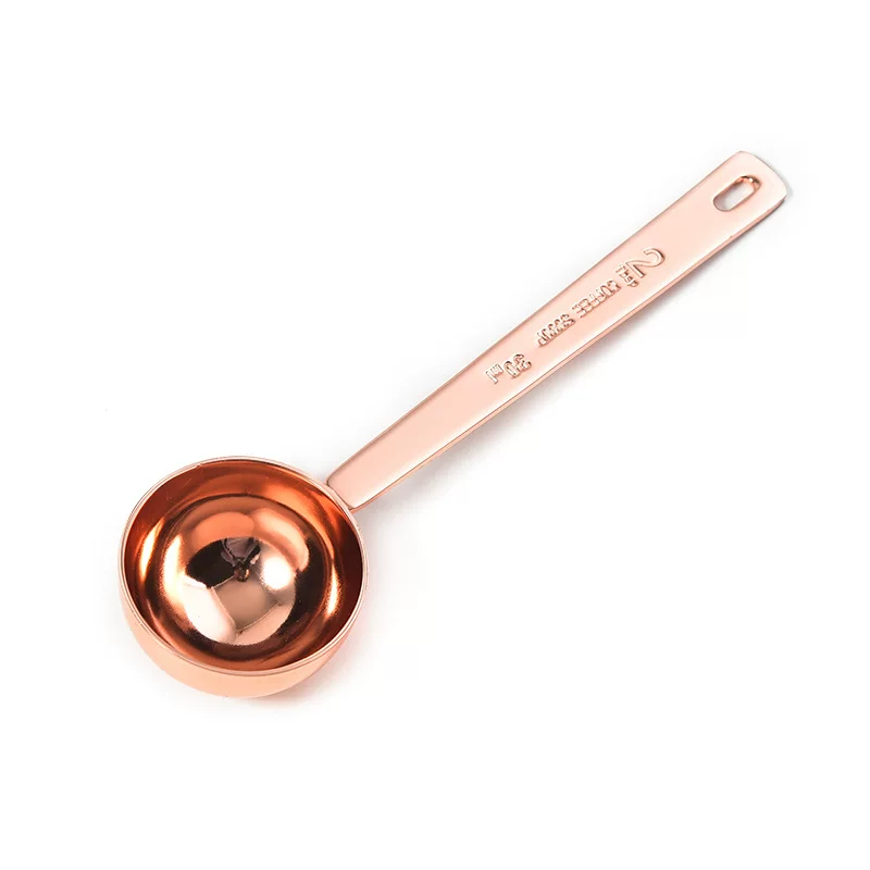 Rose gold coffee spoon, stainless steel 30ML measuring spoon, kitchen measuring spoon, milk powder measuring spoon, 15ML fruit powder spoon in stock