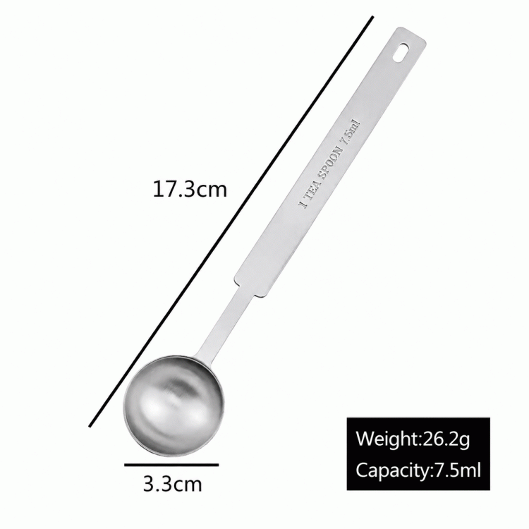 stainless steel seasoning long-handled spoon, kitchen quantitative baking, milk tea measuring spoon, scale, measuring spoon