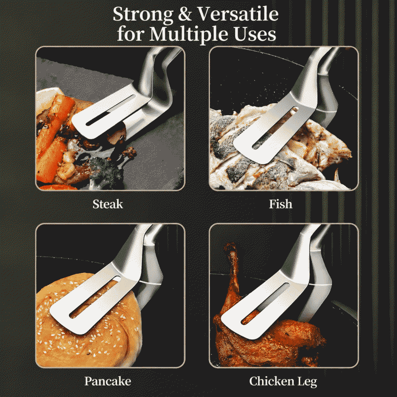 Stainless steel food tongs for kitchen barbecue, grilling, frying steaks, household use, heat-resistant, suitable for bread