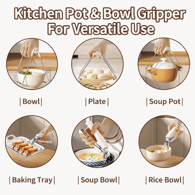 Non-slip and heat-resistant bowl clamp, casserole dish holder, kitchen plate lifter, dish clamp, bowl clamp, household pliers, steaming vegetable clip, and glove