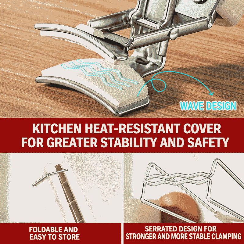 Non-slip and heat-resistant bowl clamp, casserole dish holder, kitchen plate lifter, dish clamp, bowl clamp, household pliers, steaming vegetable clip, and glove
