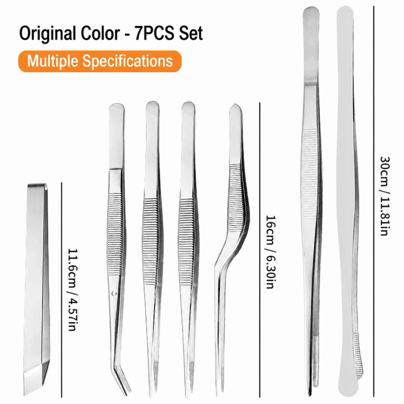 Stainless steel Korean barbecue tongs, Japanese BBQ barbecue tweezers, food tongs for cooking, extended steak tongs set