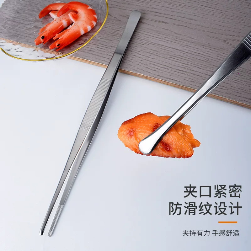 不锈钢韩式烧烤夹日式BBQ烤肉镊子料理食物夹加长牛排夹子套装