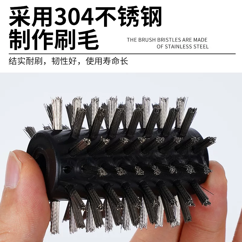 新款跨境刷子便携式烤架刷清洁钢丝烧烤架电动烧烤刷重油污刷烧烤
