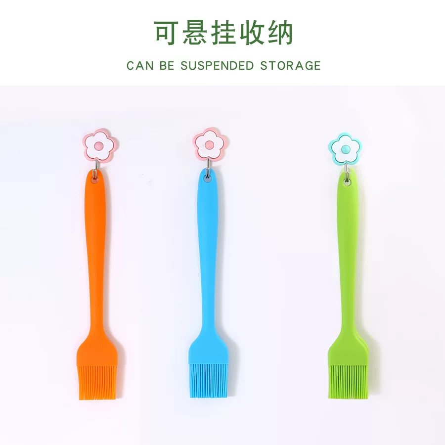 Cross-border in-stock silicone oil brushes of various sizes, all-in-one barbecue brushes, kitchen soy sauce brushes, seasoning brushes, household baking utensils