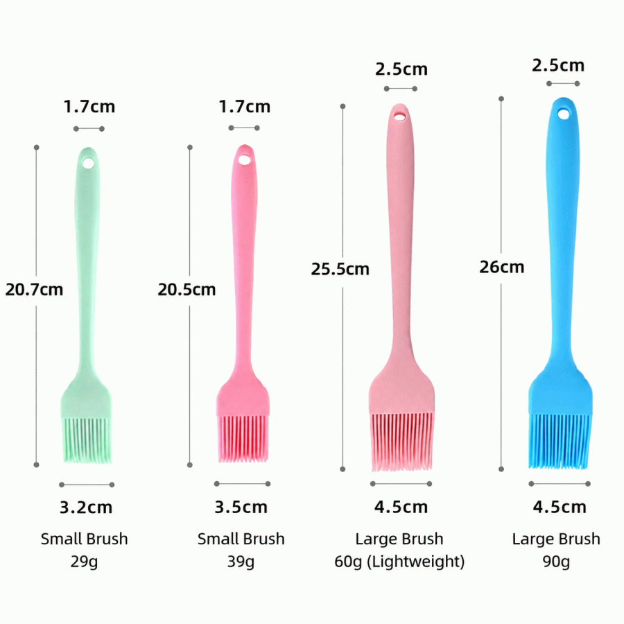 Large and small silicone oil brushes, integrated with barbecue brushes, kitchen soy sauce brushes, and seasoning brushes, suitable for household baking utensils