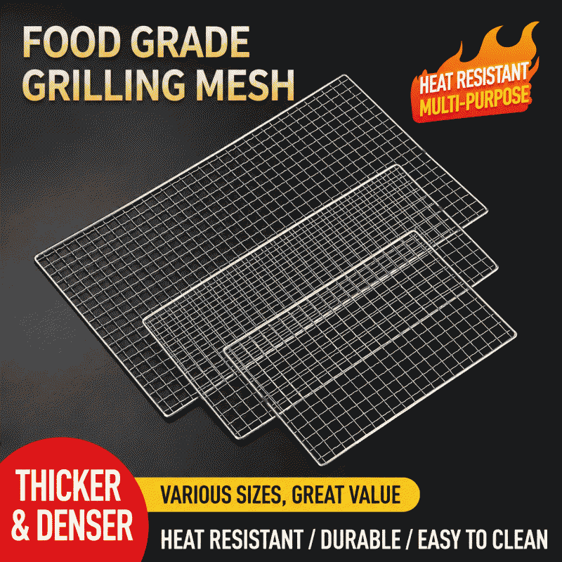 Stainless steel fish grill, barbecue net, outdoor barbecue net, square barbecue grill, barbecue tool