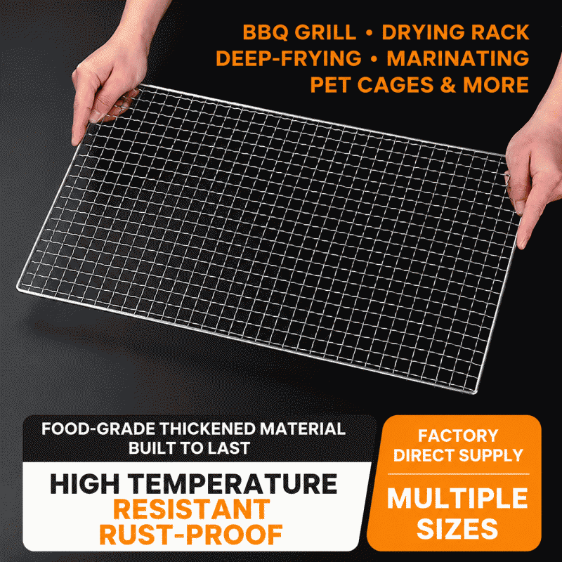 Stainless steel fish grill, barbecue net, outdoor barbecue net, square barbecue grill, barbecue tool