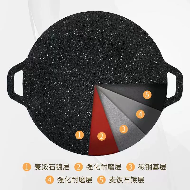 户外麦饭石卡式炉煎烤盘家用烧烤盘烤肉锅烤肉盘韩式铁板烧电磁炉