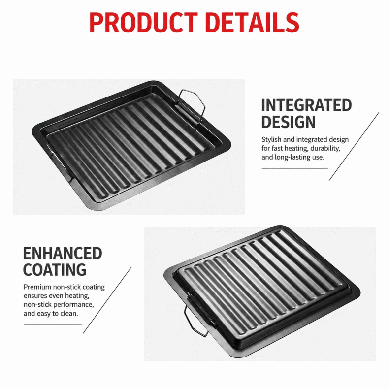 Barbecue grill, pan, outdoor grill, charcoal grill, meat grill, iron plate, commercial grill, sausage grill, non-stick frying pan