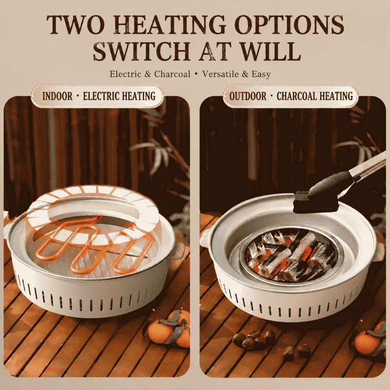 Carefully selected electric grill for tea-making around a stove, electric and carbon dual-purpose appliance, electric barbecue grill, household gathering barbecue grill