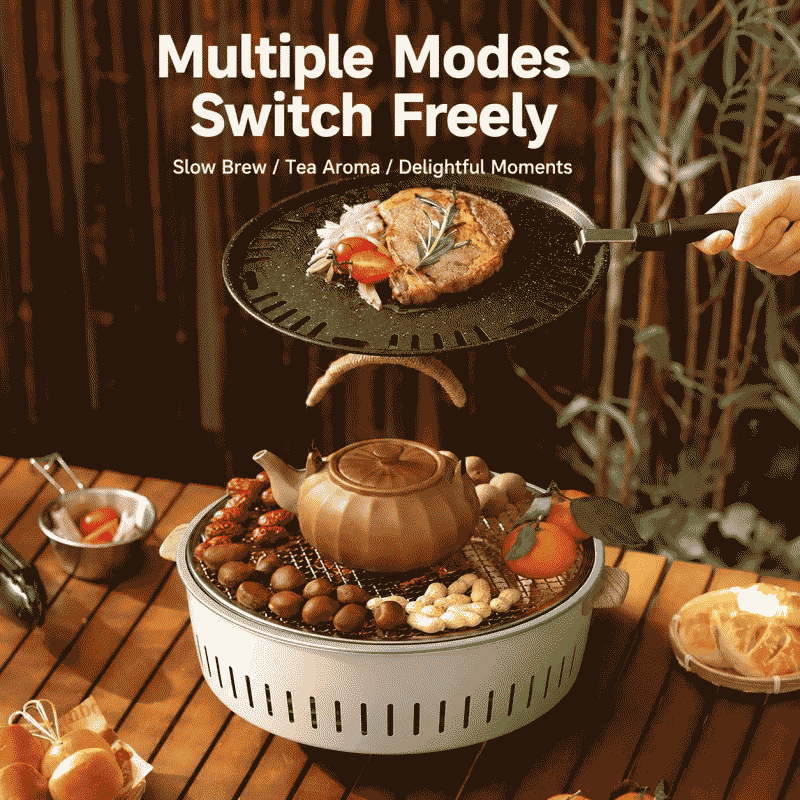 Carefully selected electric grill for tea-making around a stove, electric and carbon dual-purpose appliance, electric barbecue grill, household gathering barbecue grill