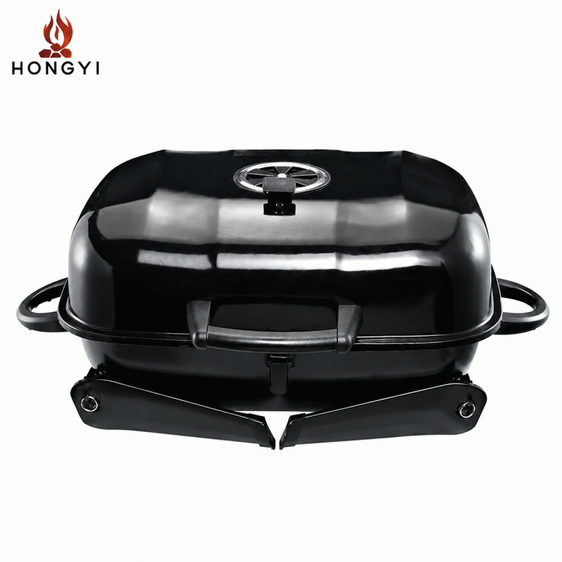 Picnic camping portable barbecue grill outdoor wild charcoal grill household small stove round stove tea brewing set