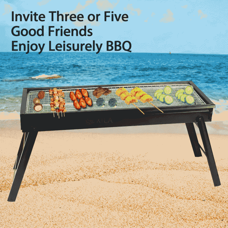 Convenient, foldable, and thickened barbecue grill, large size, suitable for home use, charcoal grill, barbecue stand