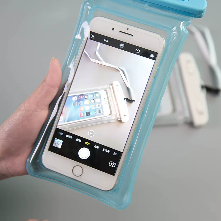 Thickened PVC waterproof phone bag with lanyard airbag, swimming and rafting waterproof phone case, transparent waterproof phone bag