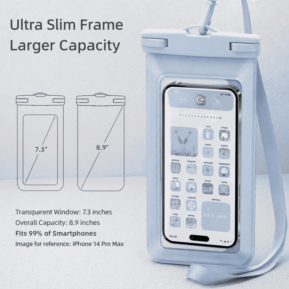 New touchscreen phone waterproof bag, transparent swimming waterproof bag, eco-friendly large size phone waterproof cover