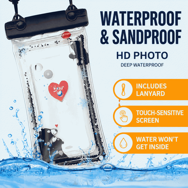 Waterproof bag, mobile phone touch screen, floating, food delivery rider waterproof bag, swimming, hot spring, rafting, camera, diving case