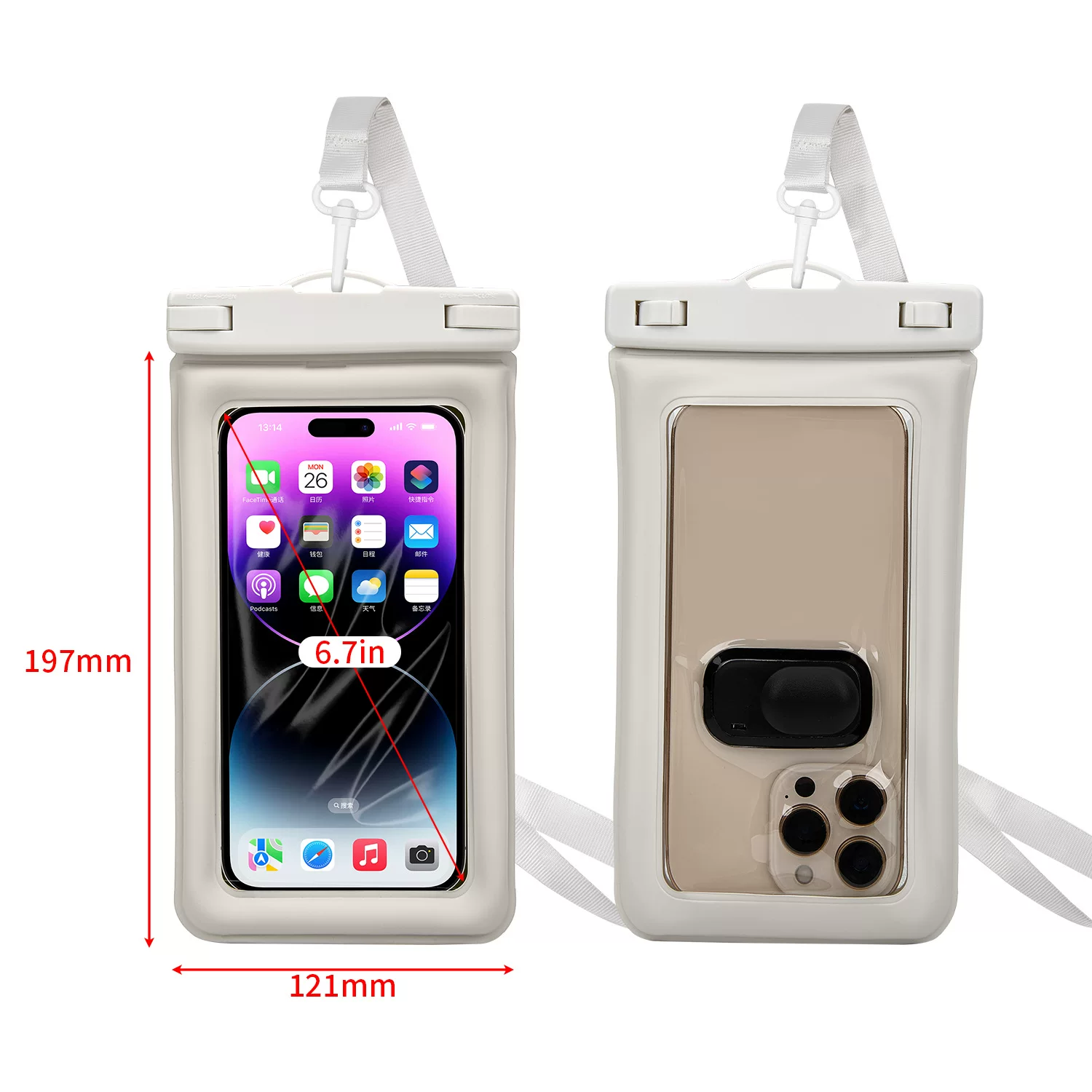 The new cross-border vacuum waterproof mobile phone bag is touch-screen and can be used for swimming, diving, surfing, canyoning, rafting and outdoor mobile phone waterproofing