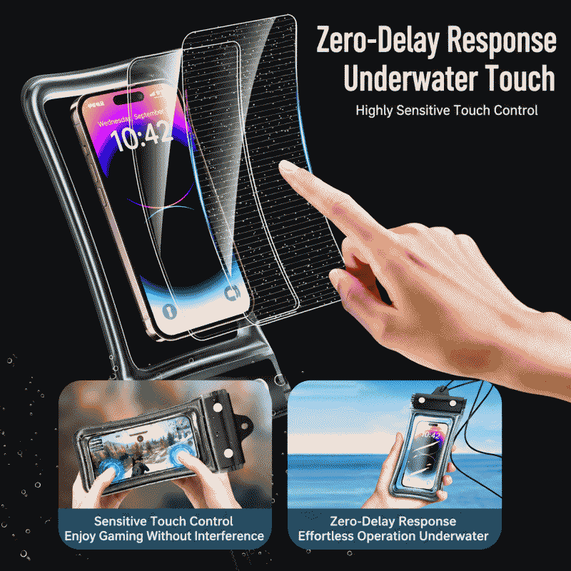 Swimming phone waterproof bag, touch screen capable, drifting, photo taking, diving cover, sealed, transparent, rainproof, with airbag, in stock