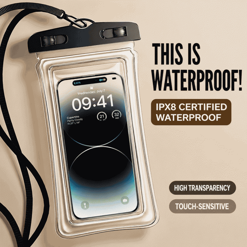 Mobile phone waterproof bag, high-transparency waterproof touch screen airbag waterproof case, drift, swimming, hot spring sealed mobile phone protective case
