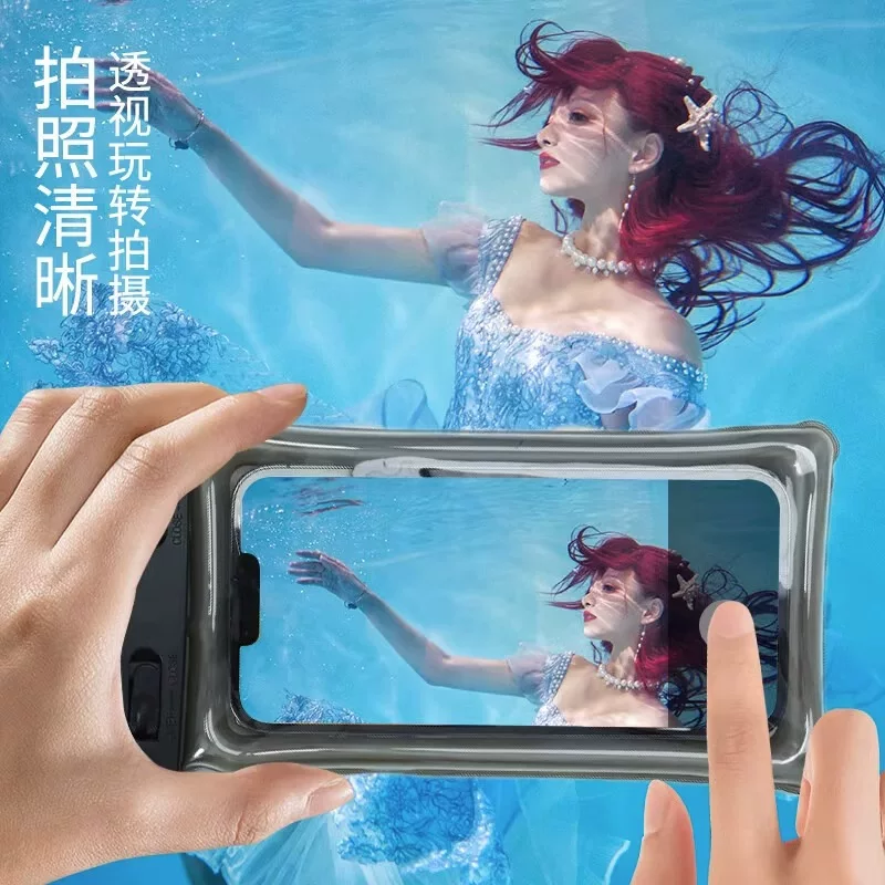 Mobile phone waterproof bag, high-transparency waterproof touch screen airbag waterproof case, drift, swimming, hot spring sealed mobile phone protective case