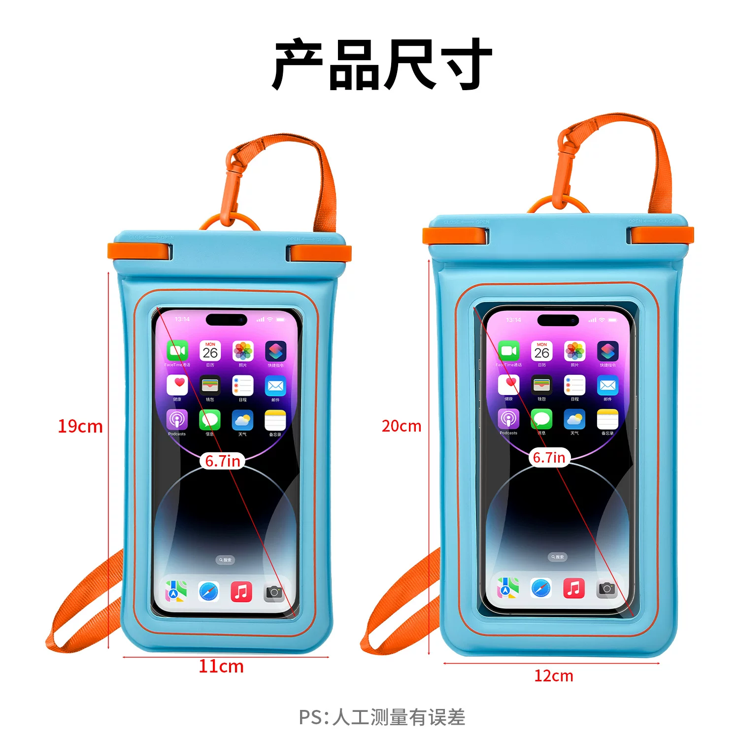 New sponge floating mobile phone waterproof bag, touchscreen swimming, diving and drifting transparent waterproof mobile phone protective case