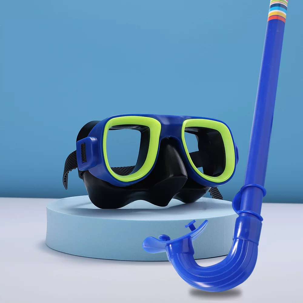 Foreign trade in-stock children's swimming goggles, breathing tube sets, large frame snorkeling equipment, high-definition diving goggles