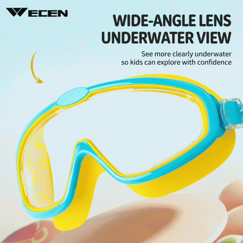 Children's swimming goggles, girls' and boys' swimming equipment, glasses, waterproof, anti-fog, large frame, professional diving goggles