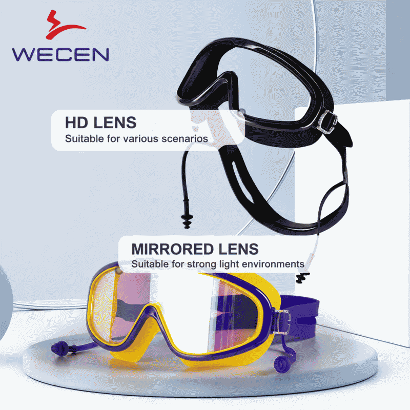 Adult swimming goggles, large frame, waterproof, anti-fog, high-definition, swimming glasses, swimming equipment, for men and women, diving swimming goggles