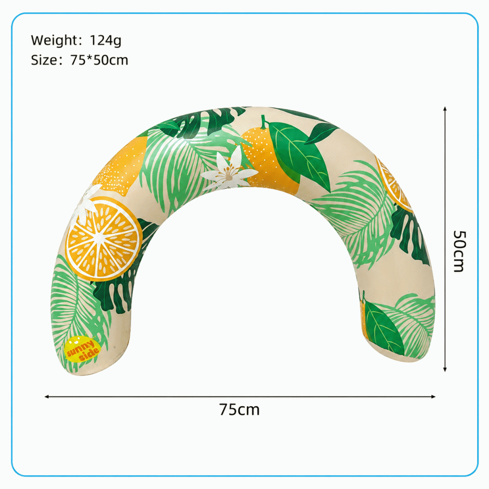 New water swimming rings, U-shaped swimming rings, printed fruit series, inflatable underarm swimming rings, adult inflatable float swimming sticks