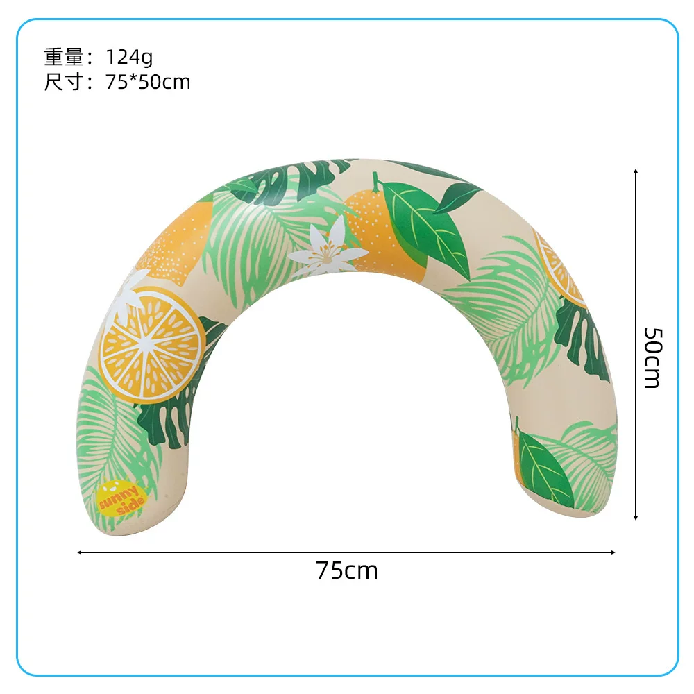 New water swimming rings, U-shaped swimming rings, printed fruit series, inflatable underarm swimming rings, adult inflatable float swimming sticks