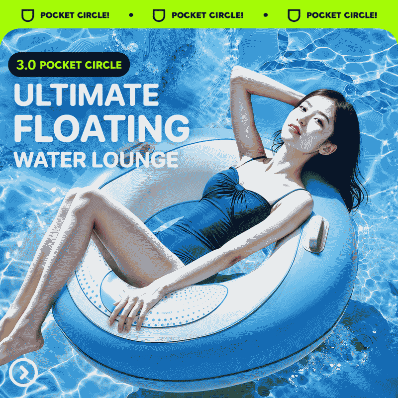 Swimming ring, inflatable swimming ring, adult double-layer thickened outdoor swimming lifebuoy, portable pocket swimming ring