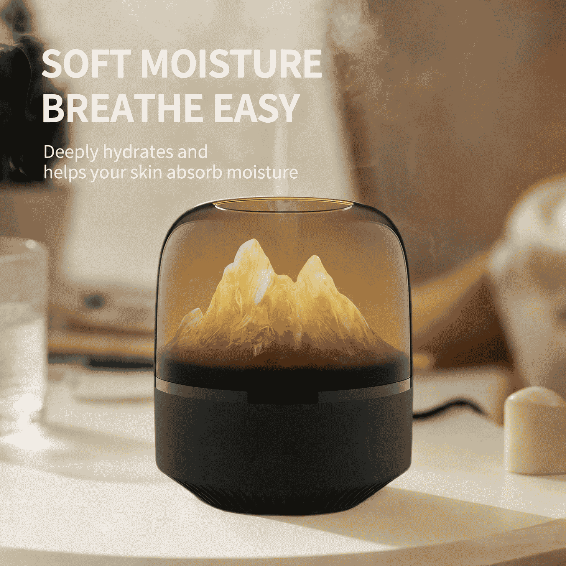 New remote-controlled seven-color gradient timing aromatherapy machine, humidifier, essential oil diffuser, and iceberg atmosphere light
